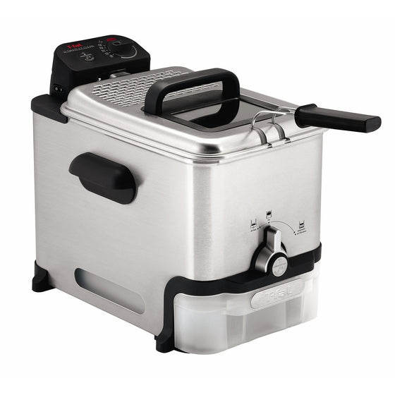 T-Fal Deep Fryer with Basket, Stainless Steel, Easy to Clean Deep Fryer, Oil Filtration, 2.6-Pound, Silver, Model FR8000