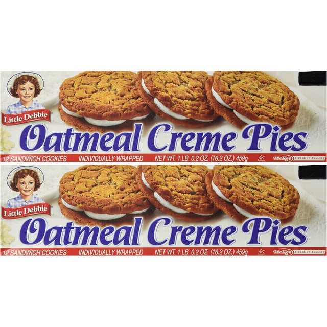 Little Debbie Oatmeal Creme Pies 12 Count Box (2 Boxes) 16.2 OZ
