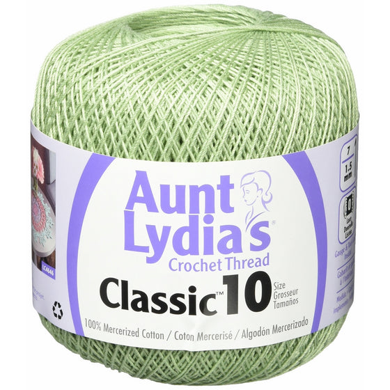 Coats Crochet 154-661 Aunt Lydia's Crochet, Cotton Classic Size 10, Frosty Green