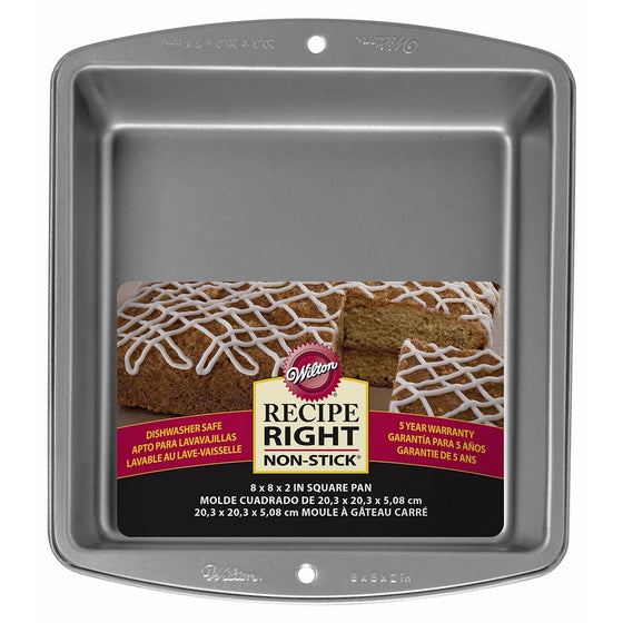 Wilton 2105-956 Recipe Right 8 Inch Square Pan