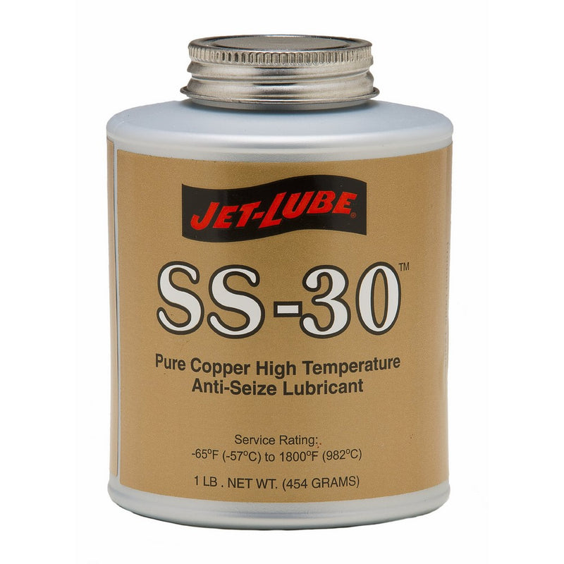 Jet-Lube SS-30 Anti-Seize Thread Lubricant and Conductive Termination Compound, 1 lbs Brush Top Can