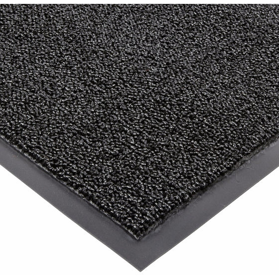 Notrax Non-Absorbent Fiber 231 Prelude Entrance Mat, for Outdoor and Heavy Traffic Areas, 3' Width x 5' Length x 1/4" Thickness, Black