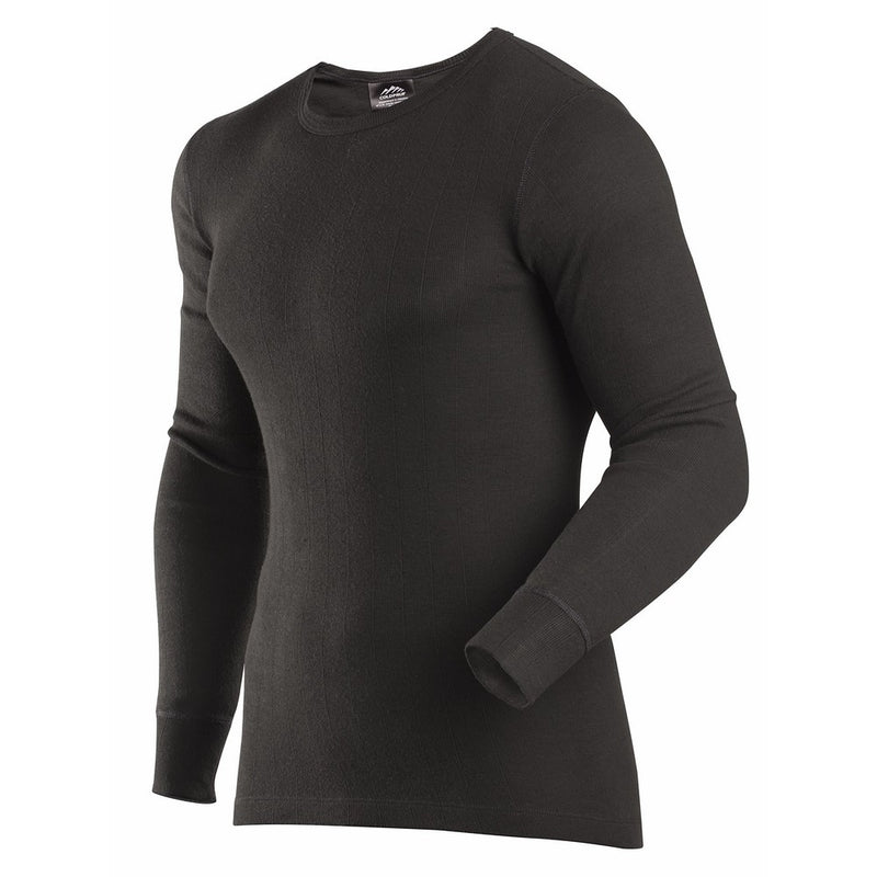 ColdPruf Men's Enthusiast Single Layer Long Sleeve Crew Neck Base Layer Top, Black, Large