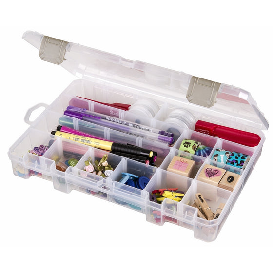 ArtBin Solutions Medium Box, 4-Compartment, Translucent Clear, Art and Craft Storage Container, 4006AB
