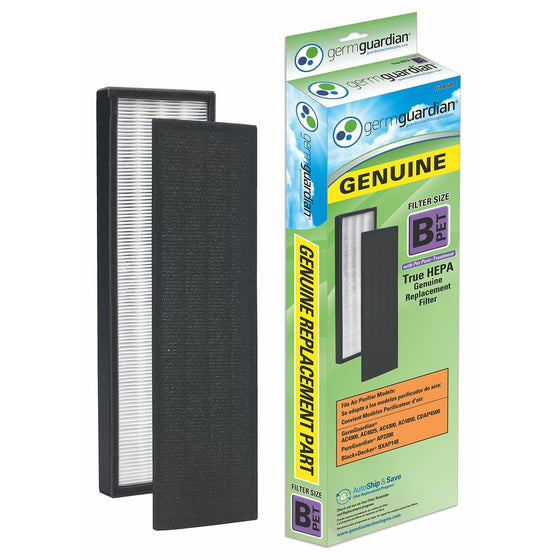 Germ Guardian Air Purifier Filter FLT4850PT GENUINE True HEPA with Pet Pure Treatment Replacement Filter B Pet for AC4300/AC4800/4900 Series GermGuardian Air Purifiers