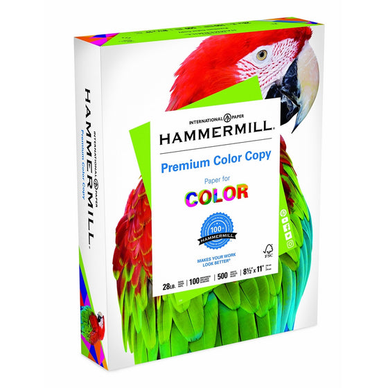 Hammermill Paper, Color Copy Digital, 28lb, 8.5 x 11, Letter,100 Bright, 500 Sheets / 1 Ream (102467R), Made in the USA