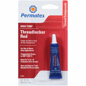 Permatex 24026 High Temperature Threadlocker Red, 6 ml