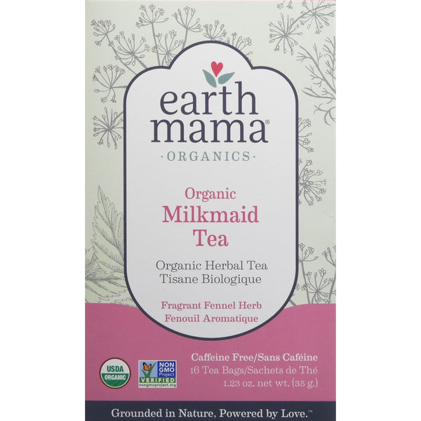 Earth Mama Organic Milkmaid Tea to Support Healthy Breastfeeding Milk Production, 16 Teabags per Box (3-Pack)