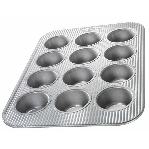 USA Pan (1200MF) Bakeware Cupcake and Muffin Pan, 12 Well, Nonstick & Quick Release Coating, Made in the USA from Aluminized Steel