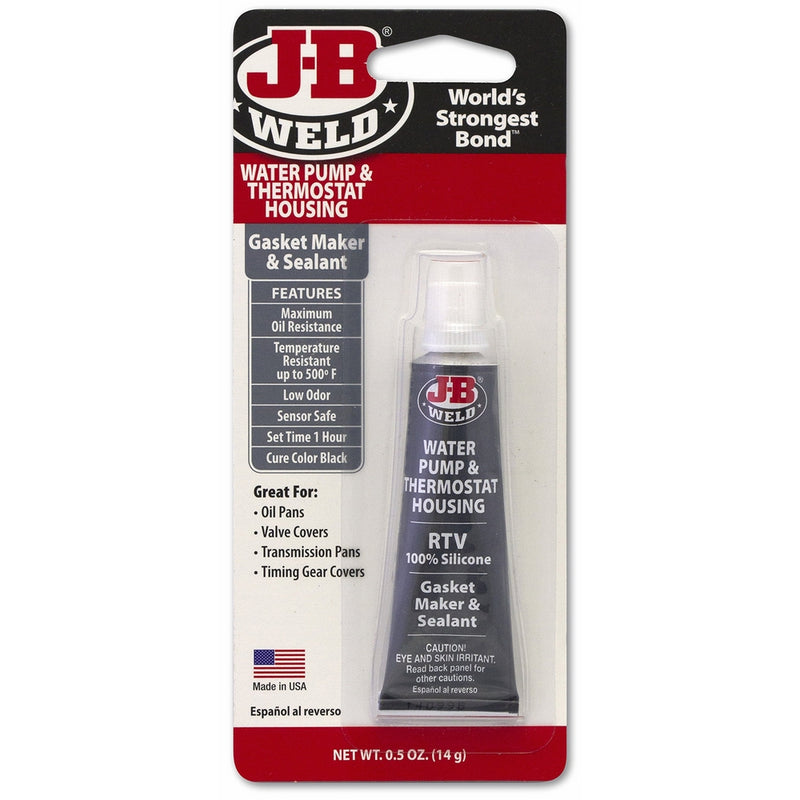 J-B Weld 32507 Water Pump and Thermostat Housing RTV Silicone Gasket Maker and Sealant - .5 oz.