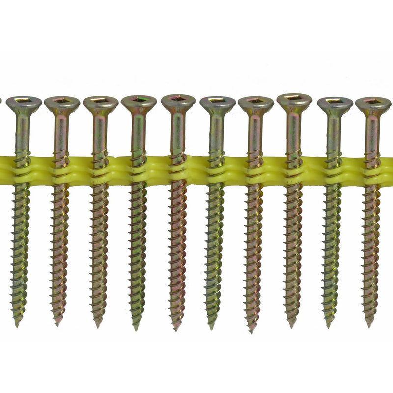 Quik Drive WSNTL2LS Wood Screws 2-Inch Lubricated Course Twin Threads, Yellow Zinc Coating, 2000-Count