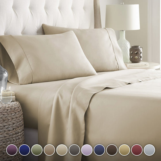 Hotel Luxury Bed Sheets Set- 1800 Series Platinum Collection-Deep Pocket,Wrinkle & Fade Resistant (Queen,Taupe)