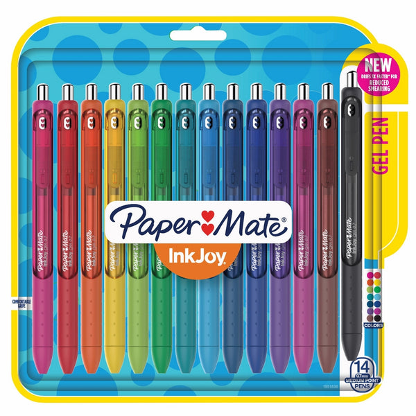 Paper Mate InkJoy Gel Retractable Pen, 0.7mm, Ink, Pack of 14, Assorted (1951636)