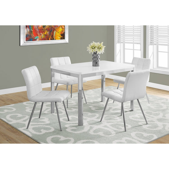 Monarch Specialties I 1041 Dining Table-32"X 48" Metal, white chrome