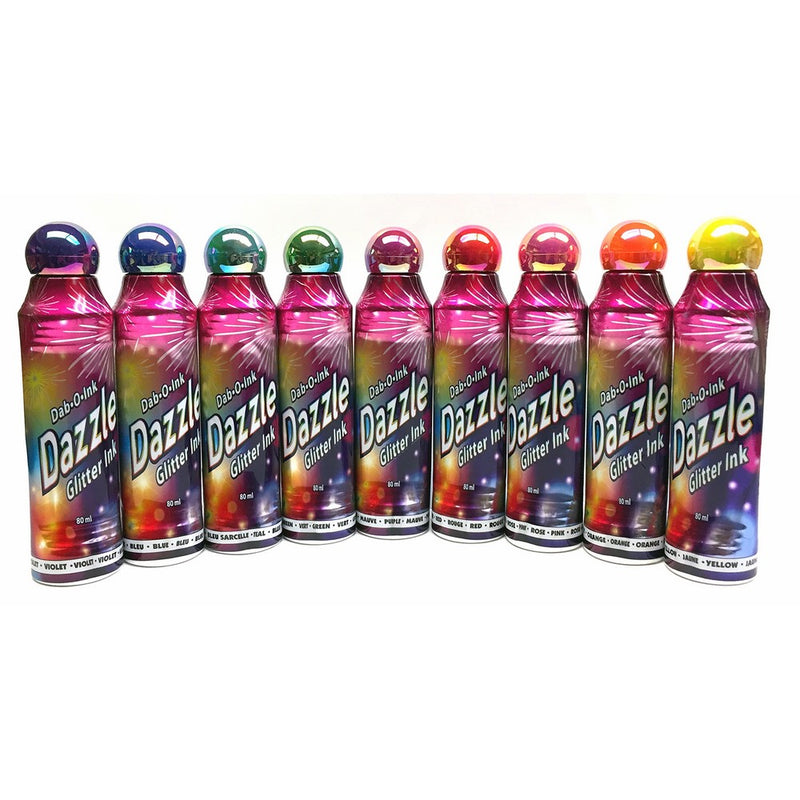 Dazzle Glitter Bingo Dauber Ink 12-Pack - Mixed Colors