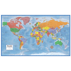 Swiftmaps SM WOR PREM EL SM LAM World Premier Wall Map Poster Mural 24h x 36w Laminated