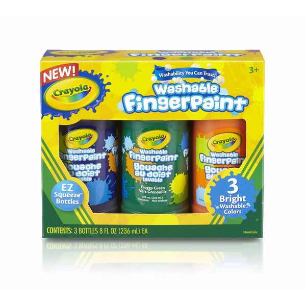 Crayola Washable Fingerpaint (Secondary), 3 Count/8-Ounce