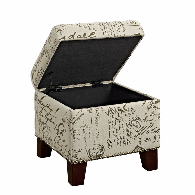 Dorel Living Script Cube Ottoman with Storage