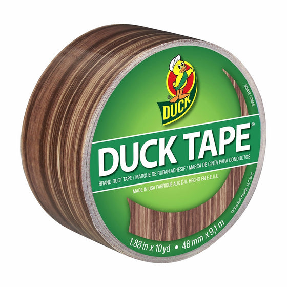 Duck Brand 283051 Printed Duct Tape, Woodgrain, 1.88 Inches x 10 Yards, Single Roll