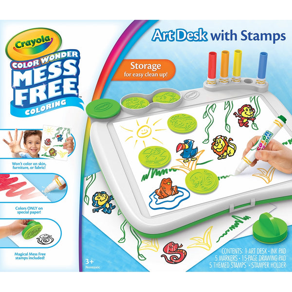 Crayola Color Wonder Art Desk with Stamps, Coloring Board, Mess Free, Gift