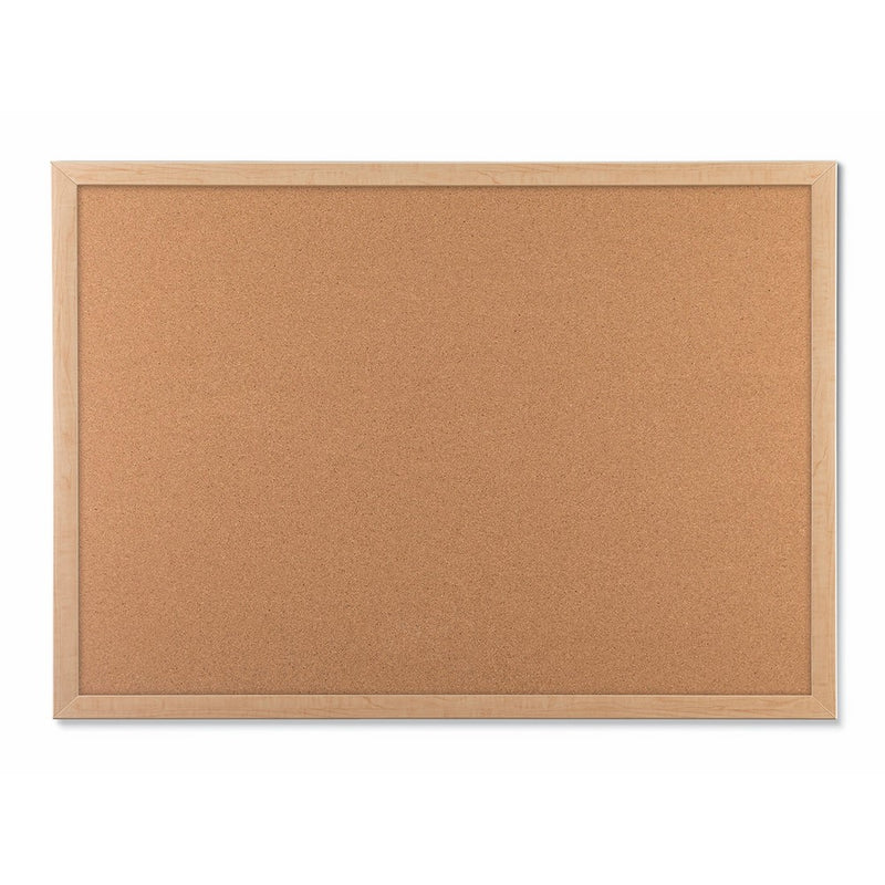 U Brands Cork Bulletin Board, 23 x 17 Inches, Light Birch Wood Frame