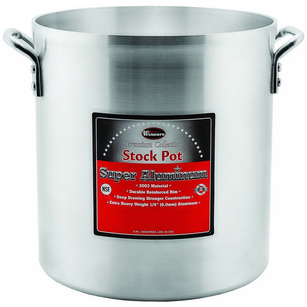 Winco USA Super Aluminum Stock Pot, Extra Heavy Weight, 20 Quart, Aluminum