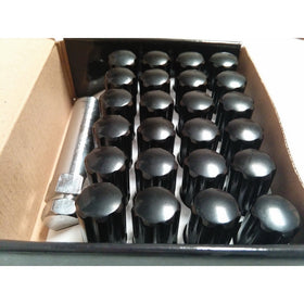 AccuWheel LNS-14150B6 Small Diameter Acorn Spline Drive Black Lug Nuts with Key (14mm x 1.5 Thread Size) - Pack of 24 Lugnuts