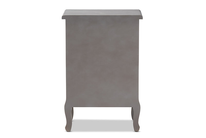 Baxton Studio Capucine Antique French Country Cottage Grey Finished Wood 3-Drawer Nightstand