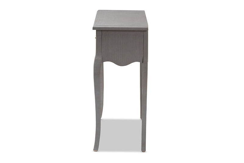 Baxton Studio Capucine Antique French Country Cottage Grey Finished Wood 2-Drawer Console Table