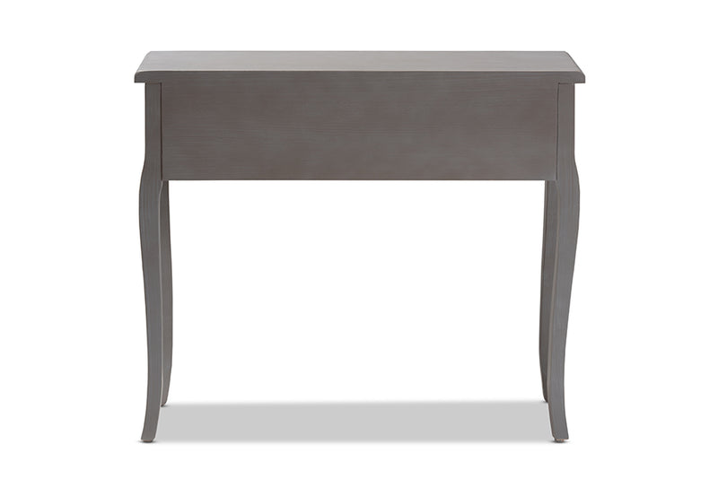 Baxton Studio Capucine Antique French Country Cottage Grey Finished Wood 2-Drawer Console Table