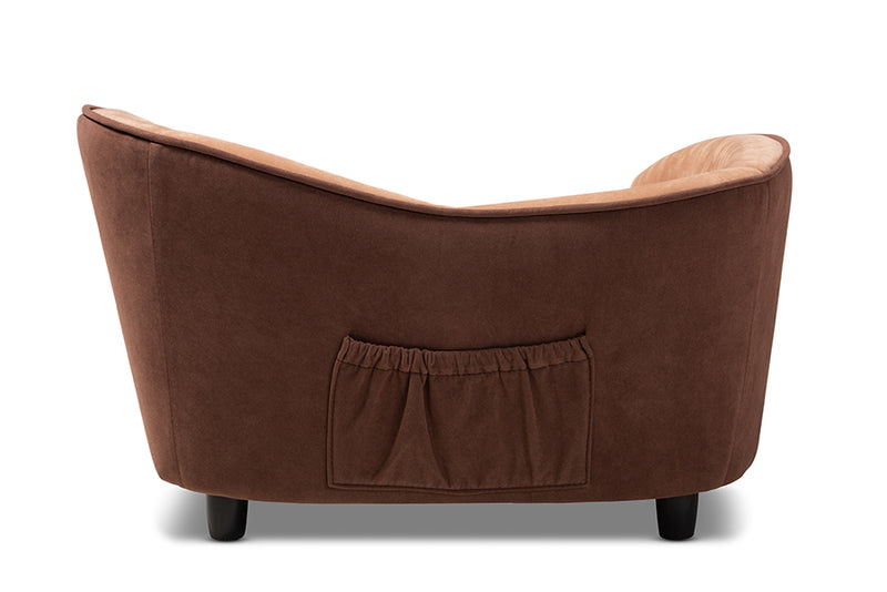 Baxton Studio Hayes Modern and Contemporary Two-Tone Light Brown and Dark Brown Fabric Upholstered Pet Sofa Bed
