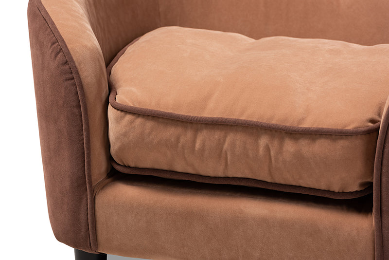 Baxton Studio Hayes Modern and Contemporary Two-Tone Light Brown and Dark Brown Fabric Upholstered Pet Sofa Bed