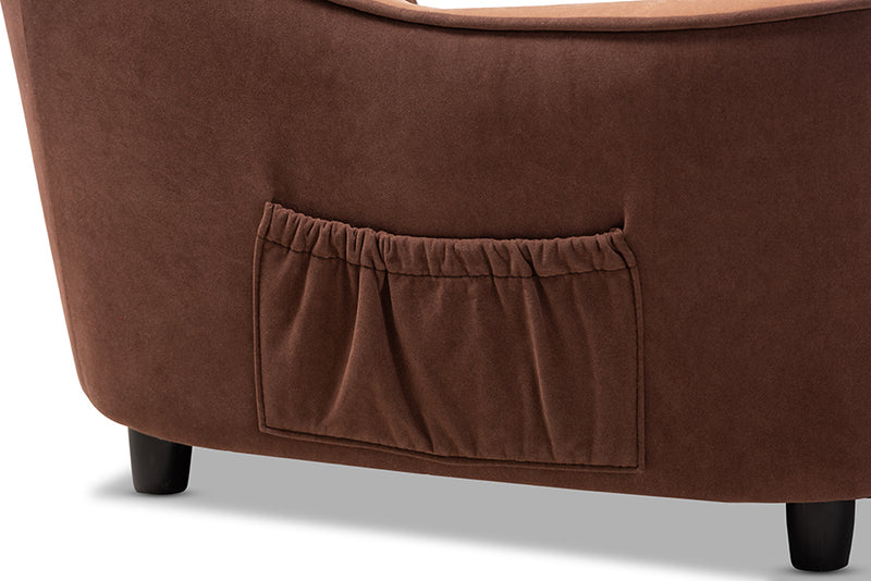 Baxton Studio Hayes Modern and Contemporary Two-Tone Light Brown and Dark Brown Fabric Upholstered Pet Sofa Bed