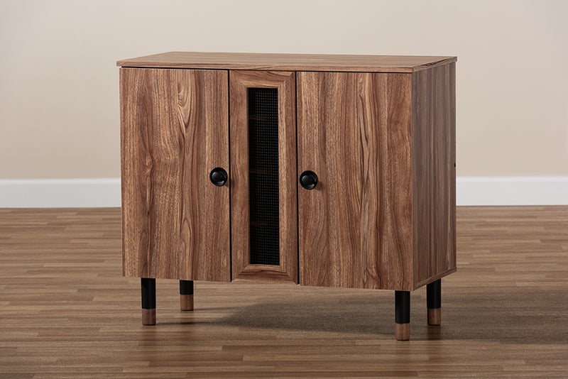 Baxton Studio Valina Modern and Contemporary 2-Door Wood Entryway Shoe Storage Cabinet