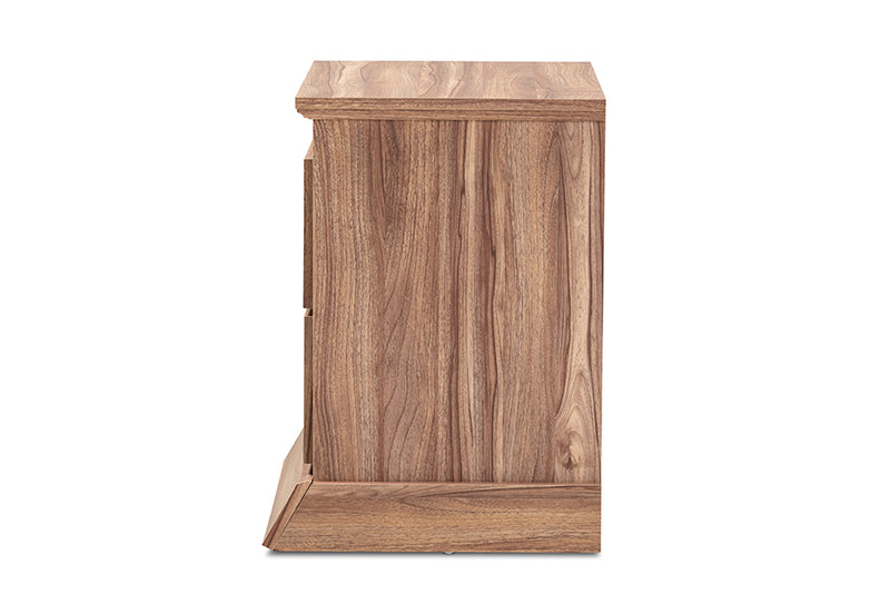 Baxton Studio Ryker Modern and Contemporary Oak Finished 2-Drawer Wood Nightstand