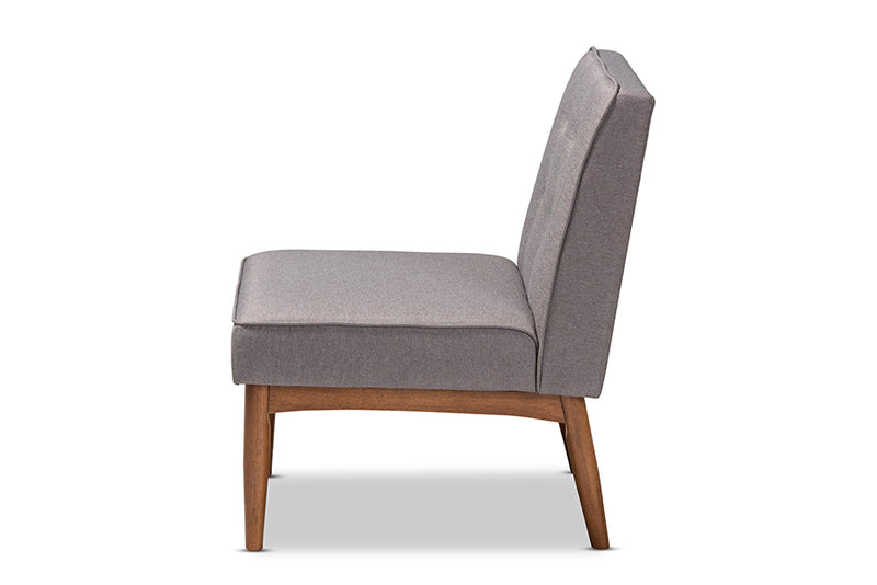 Baxton Studio Arvid Mid-Century Modern Gray Fabric Upholstered Wood Dining Chair