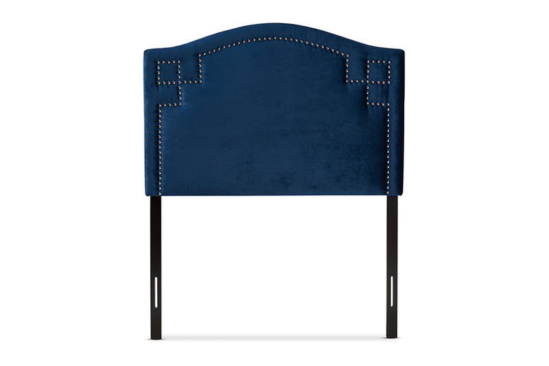 Baxton Studio Aubrey Modern and Contemporary Royal Blue Velvet Fabric Upholstered Twin Size Headboard