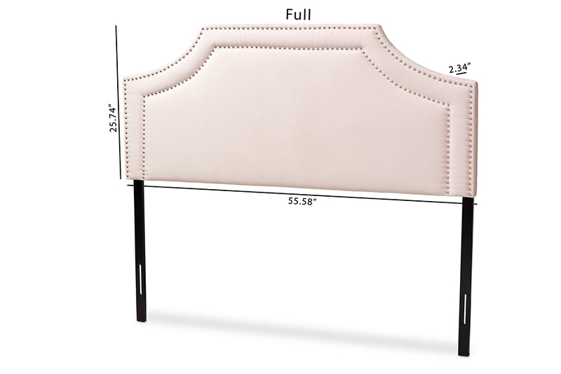 Baxton Studio Avignon Modern and Contemporary Light Pink Velvet Fabric Upholstered King Size Headboard