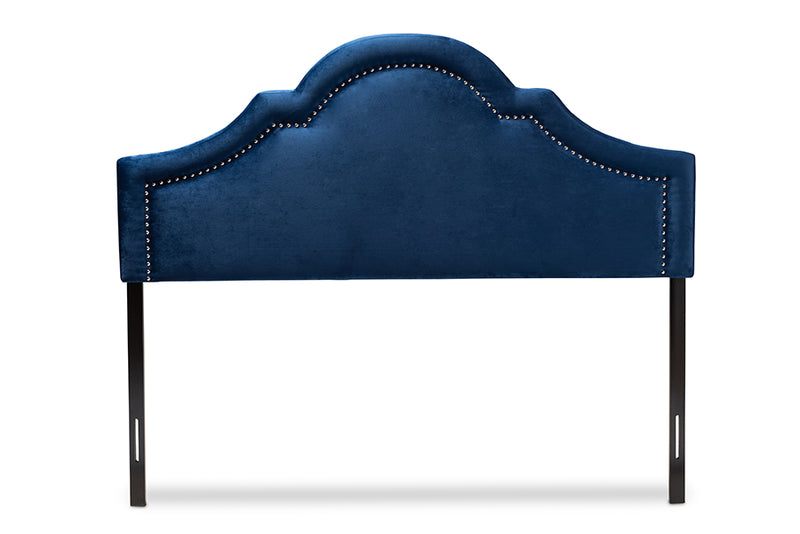 Baxton Studio Rita Modern and Contemporary Navy Blue Velvet Fabric Upholstered King Size Headboard