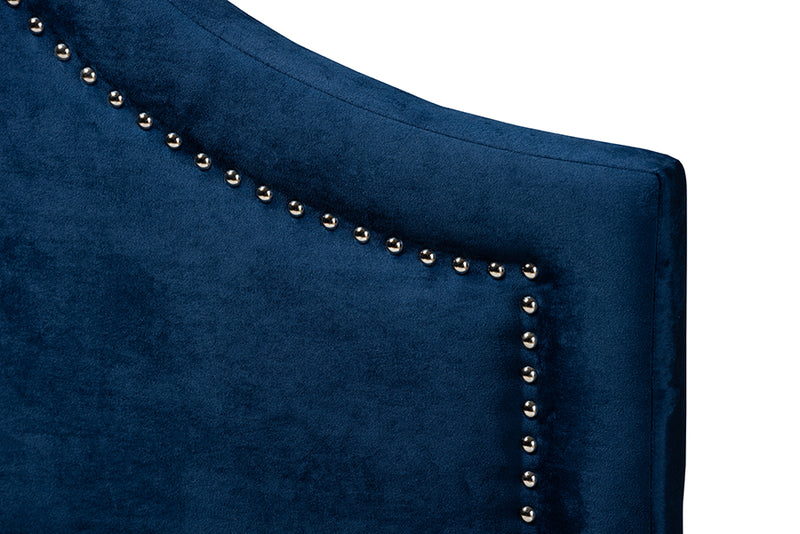 Baxton Studio Rita Modern and Contemporary Navy Blue Velvet Fabric Upholstered King Size Headboard