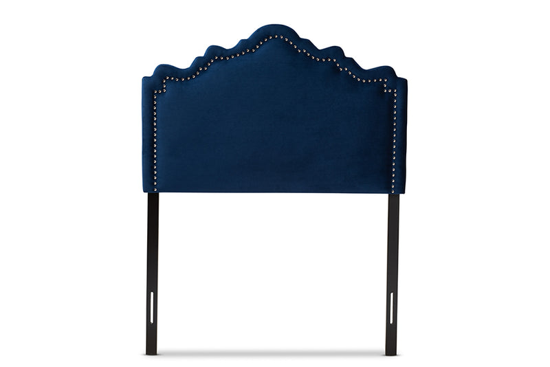 Baxton Studio Nadeen Modern and Contemporary Royal Blue Velvet Fabric Upholstered Twin Size Headboard