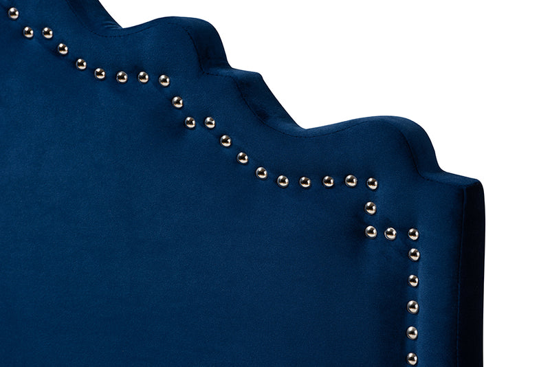 Baxton Studio Nadeen Modern and Contemporary Royal Blue Velvet Fabric Upholstered Twin Size Headboard