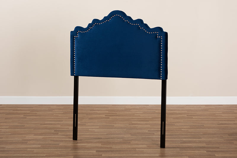 Baxton Studio Nadeen Modern and Contemporary Royal Blue Velvet Fabric Upholstered Twin Size Headboard