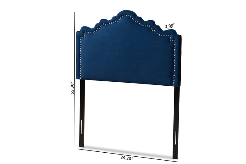 Baxton Studio Nadeen Modern and Contemporary Royal Blue Velvet Fabric Upholstered Twin Size Headboard