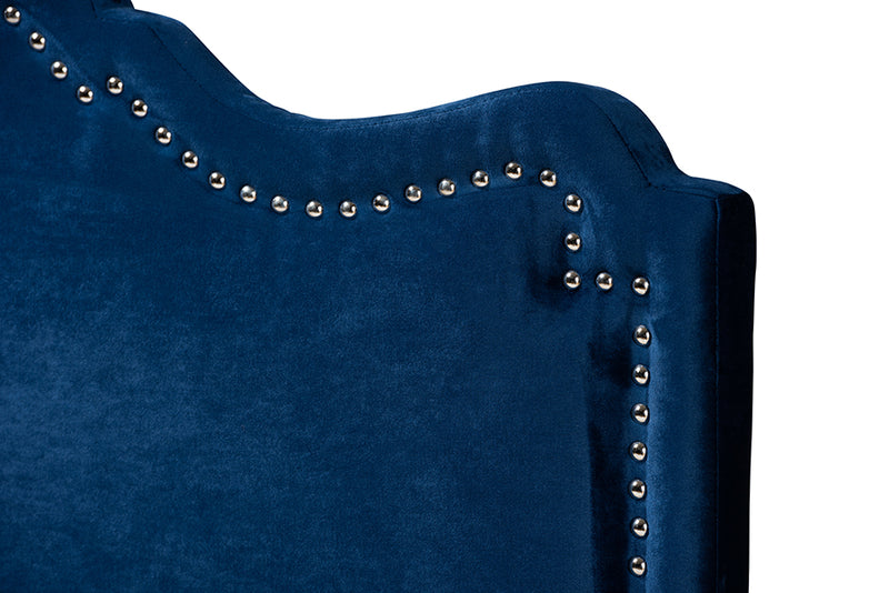 Baxton Studio Nadeen Modern and Contemporary Royal Blue Velvet Fabric Upholstered King Size Headboard