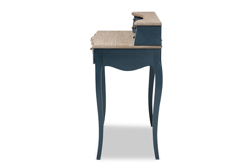 Baxton Studio Celestine French Provincial Blue Spruce Finished Wood Accent Writing Desk