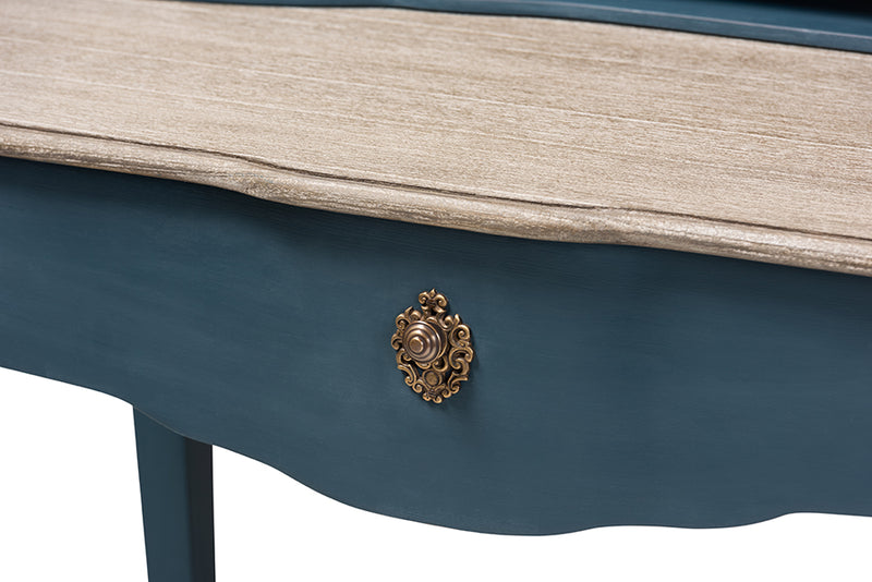 Baxton Studio Celestine French Provincial Blue Spruce Finished Wood Accent Writing Desk