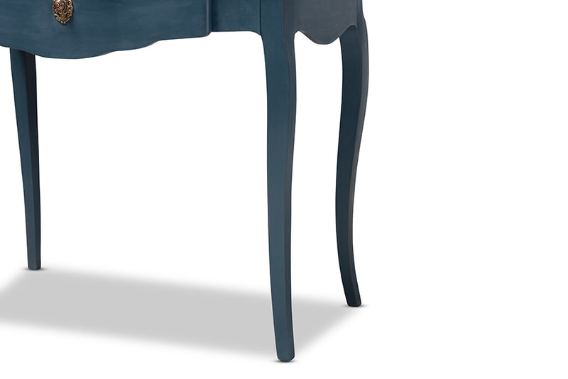 Baxton Studio Celestine French Provincial Blue Spruce Finished Wood Accent Writing Desk