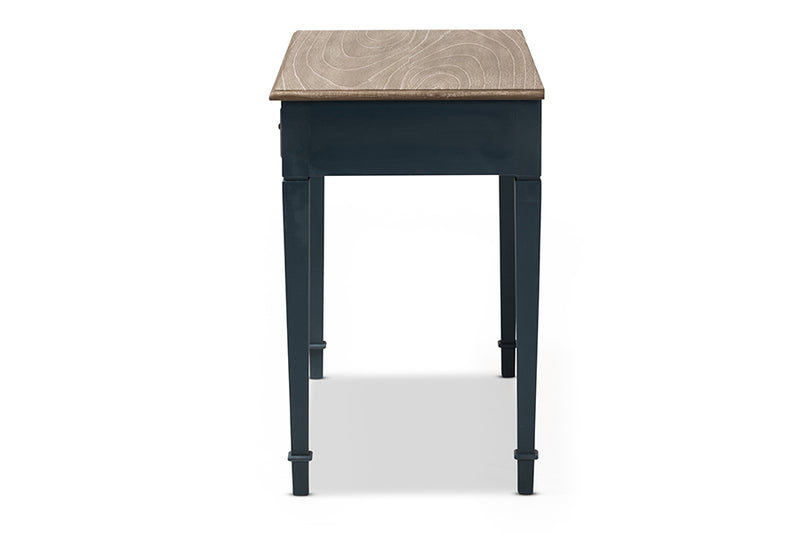 Baxton Studio Dauphine French Provincial Spruce Blue Accent Writing Desk