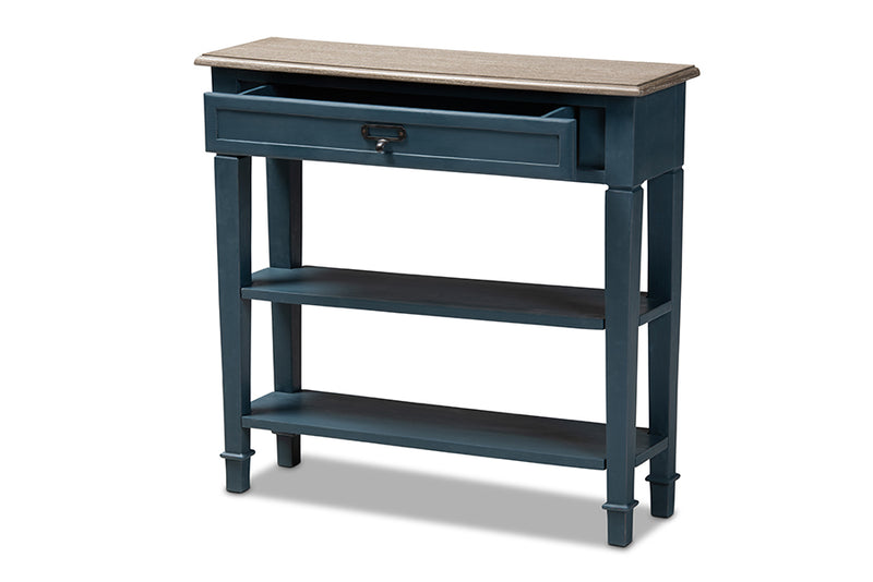 Baxton Studio Dauphine French Provincial Blue Spruce Fiinished Wood Accent Console Table